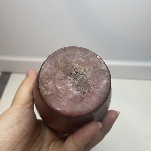 Hammered Copper Vase J.C.L.R. Antique Fluted Opening Handmade  6” H - Picture 6 of 8